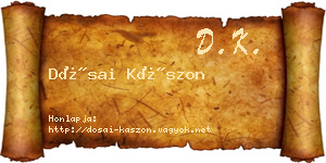 Dósai Kászon névjegykártya
